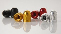 BIKE/CAR TECHNOLOGY TOP QUALITY ALLOY COLOR BULLET DUST CAPS FOR SCHRADER VALVES AC006S