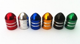 BIKE/CAR TECHNOLOGY TOP QUALITY ALLOY COLOR BULLET DUST CAPS FOR SCHRADER VALVES AC006SS1